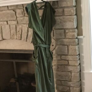 Anthropologie Chic Olive Backless Women's Dress